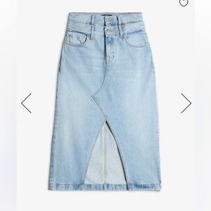 7 For All Mankind Light Blue Denim Skirt